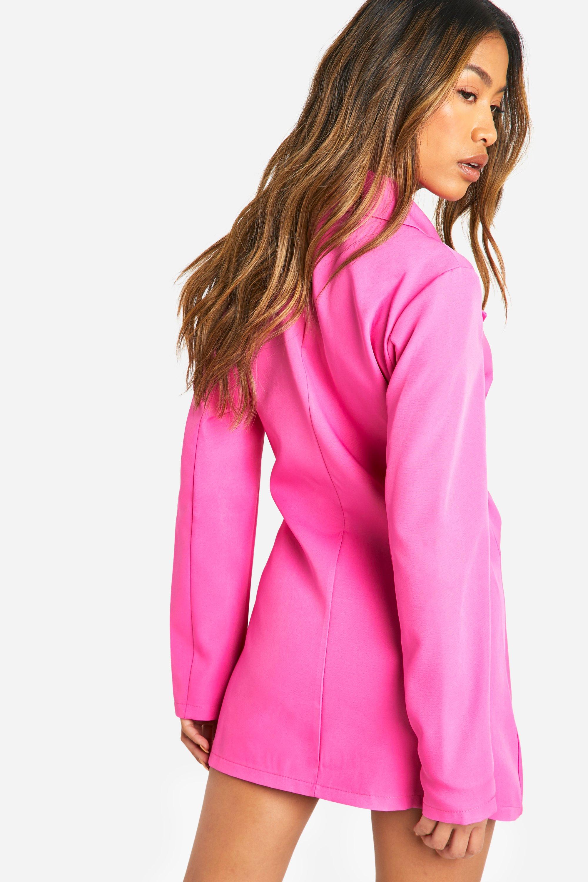 Wrap Drape Front Tailored Blazer Dress